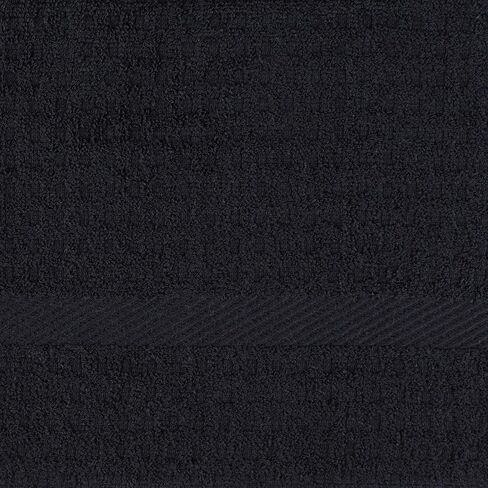 DII Basic Terry Collection Waffle Dishtowel Set, 15x26, Solid Black, 4 Piece in Saudi Arabia