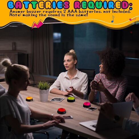 Xuhal 8 Pcs Buzzers for Trivia Games Show Buzzers Recordable Answer Buzzers with Number Recordable Button Gift for Christmas Office Home Trivia Nights, 8 Colors in Kuwait
