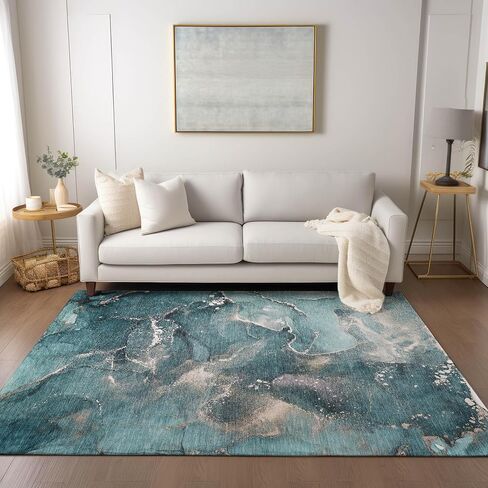Addison Rugs Chantille ACN518 Teal 2'6" x 3'10 سجادة داخلية وخارجية، مقاومة للبقع، يمكن غسلها في الغسالة، لا تساقط، غرفة النوم، غرفة المعيشة، غرفة الطعام، سجادة المطبخ in Saudi Arabia