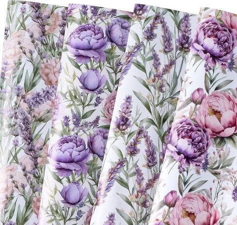 WRAPAHOLIC Mother's Day Wrapping Paper Sheet - 12 Sheets Floral Design Folded Flat with 12 Gift Tags for Party - 19.7 Inch X 27.5 Inch Per Sheet in Saudi Arabia