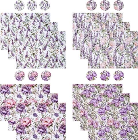 WRAPAHOLIC Mother's Day Wrapping Paper Sheet - 12 Sheets Floral Design Folded Flat with 12 Gift Tags for Party - 19.7 Inch X 27.5 Inch Per Sheet in Saudi Arabia