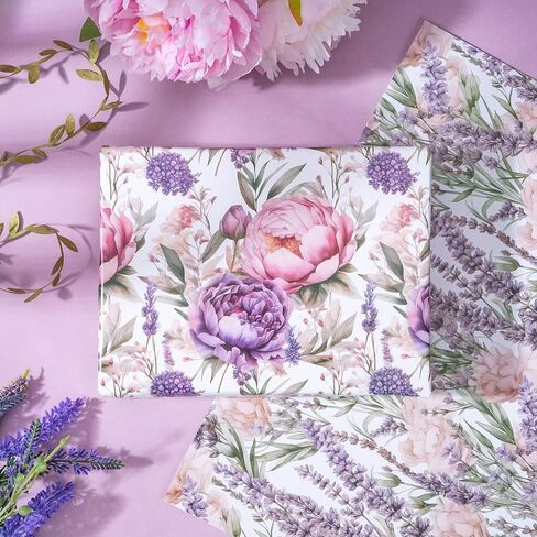 WRAPAHOLIC Mother's Day Wrapping Paper Sheet - 12 Sheets Floral Design Folded Flat with 12 Gift Tags for Party - 19.7 Inch X 27.5 Inch Per Sheet in Saudi Arabia