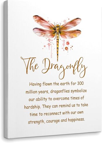 WODMIS Inspirational Dragonfly Wall Decor Framed Canvas Wall Art, Watercolor Green Dragonfly Motivational Wall Decor Canvas Home Decorations for Home Bathroom Bedroom Office Wall Decor 11x14 in Saudi Arabia