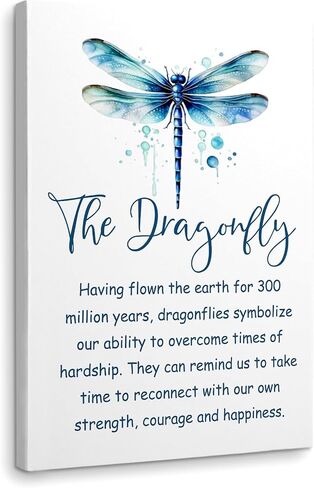 WODMIS Inspirational Dragonfly Wall Decor Framed Canvas Wall Art, Watercolor Green Dragonfly Motivational Wall Decor Canvas Home Decorations for Home Bathroom Bedroom Office Wall Decor 11x14 in Saudi Arabia