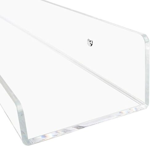 BYCY Acrylic Floating Shelves for Wall Decor Storage Kids Book Display Shelves for Living Room，Clear Floating Shelves Wall Mount for Bedroom, Bathroom, Kitchen,Office (2+4IN 4Pack Black) in Saudi Arabia