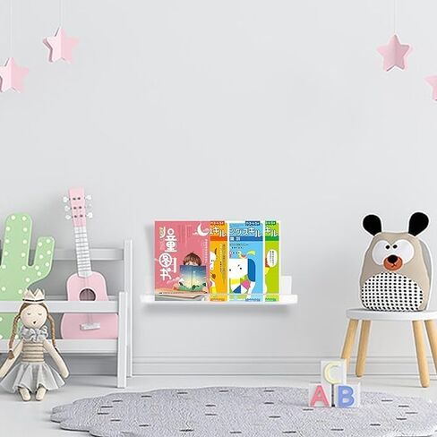 BYCY Acrylic Floating Shelves for Wall Decor Storage Kids Book Display Shelves for Living Room，Clear Floating Shelves Wall Mount for Bedroom, Bathroom, Kitchen,Office (2+4IN 4Pack Black) in Saudi Arabia