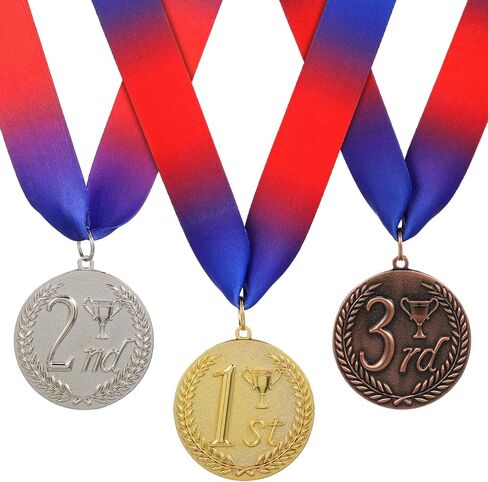 NOLITOY 1st, 2nd, 3rd Award Medals, Gold Silver Bronze Award Medals for Competitions, Winner Medals with Neck Ribbon, 2.5 Inches in Saudi Arabia