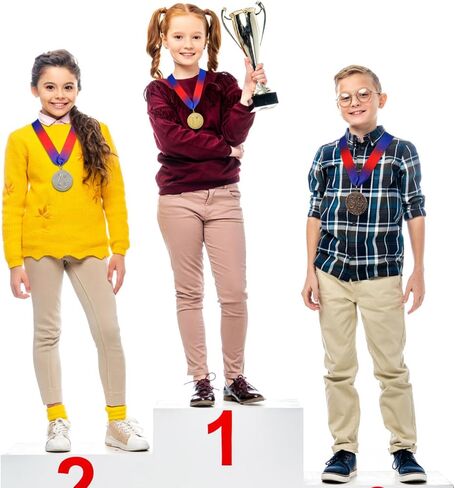 NOLITOY 1st, 2nd, 3rd Award Medals, Gold Silver Bronze Award Medals for Competitions, Winner Medals with Neck Ribbon, 2.5 Inches in Saudi Arabia