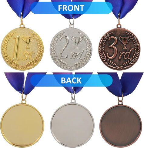 NOLITOY 1st, 2nd, 3rd Award Medals, Gold Silver Bronze Award Medals for Competitions, Winner Medals with Neck Ribbon, 2.5 Inches in Saudi Arabia