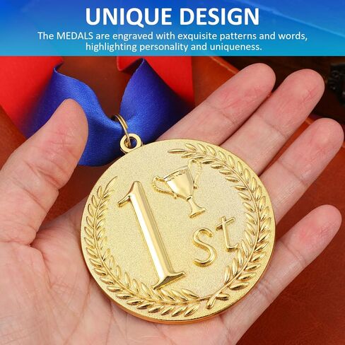 NOLITOY 1st, 2nd, 3rd Award Medals, Gold Silver Bronze Award Medals for Competitions, Winner Medals with Neck Ribbon, 2.5 Inches in Saudi Arabia