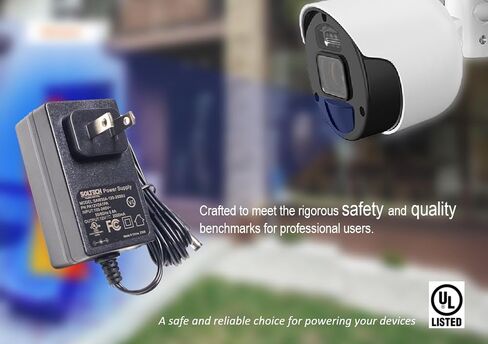 [UL Listed] 12V 2A AC Adapter with 4-Way Power Splitter for CCTV Security Cameras, Regulated 12Volts 2000mA 24W AC DC Universal Power Supply Cord for Samsung Wisenet Night Owl Lorex Q-See Swann in Kuwait