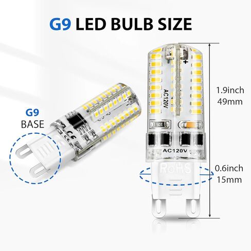 YGS-Tech Dimmable G9 LED Bulbs, 4W(35W Halogen Equivalent), 6000K Daylight White, CRI80, G9 Base Bulb for Chandelier, Interior Decoration Lighting, Commodity Display Lighting, 10-Pack in Saudi Arabia