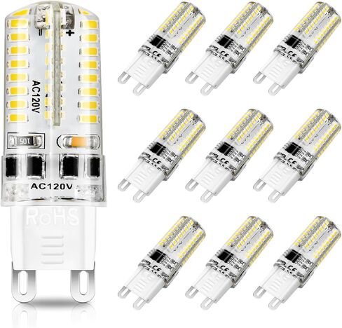 YGS-Tech Dimmable G9 LED Bulbs, 4W(35W Halogen Equivalent), 6000K Daylight White, CRI80, G9 Base Bulb for Chandelier, Interior Decoration Lighting, Commodity Display Lighting, 10-Pack in Saudi Arabia