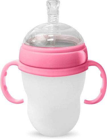 Anpei Sippy Cup Soft Spout Transitional Nipple Kit Bundle Compatible with Comotomo Baby Bottles, 5 oz and 8 oz | Value Bundle 2 Kits + Brushes (Pink) in Saudi Arabia