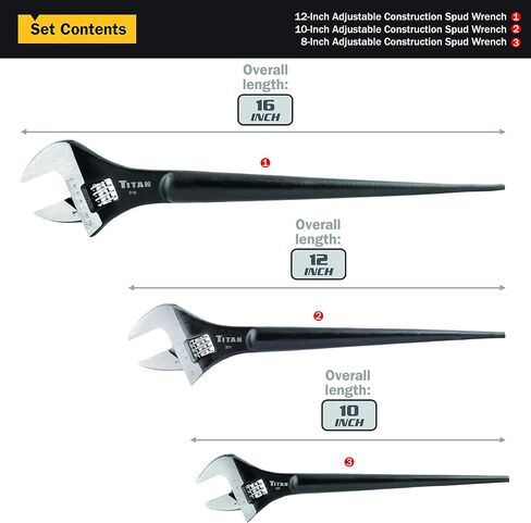 Titan 223 3-Piece Adjustable Construction Spud Wrench Set in Saudi Arabia