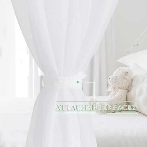 KGORGE Canopy Bed Sheer Curtains for Queen/King/Twin/Full Size, 8 Panels for Girls Boys Adults Bed, Home Bedroom Decor (White, 45 inch width X 96 inch length) in Saudi Arabia