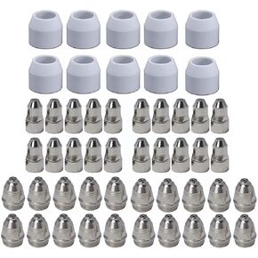 Plasma Cutter Consumables 50PCS P80 Plasma Cutting Accessories For Pilot Arc Non-touch Plasma Cutter Torch P-80 Electrode Nozzle Tip Cup 50PCS