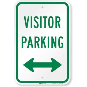 SmartSign "Visitor Parking" Sign With Bidirectional Arrow | 12" x 18" 3M Engineer Grade Reflective Aluminum