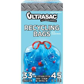 Ultrasac Black Large Heavy Duty Drawstring Trash Bags 33 Gallon 1.4 MIL, 33.5" x 38" - Pack of 86 - For Home, Commercial, Construction, & Outdoor