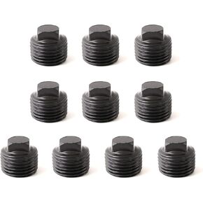 1/2" Black Threaded Male Cap, Home TZH 10 Pack 1/2" Malleable Iron Cast Black Pipe Male Square Caps for Steam-punk Vintage Shelf Bracket DIY Plumbing Pipe Decor Furniture(10, Black 1/2")