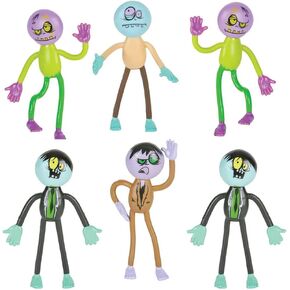 The Dreidel Company Halloween Bendable Zombies Toy for Kids, Birthday and Raffle Prizes (6-Pack)
