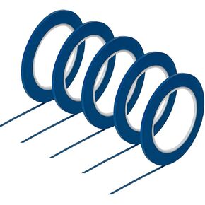 JINBING الفينيل خط رفيع Fineline السيارات مقلمة شريطٌ لاصق شريط رسام للمنحنيات الأزرق (5 مم 3 رول) in Kuwait