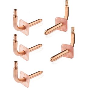 10-Pack 1/2 Inch Pex-A Expansion Copper Stub Out Elbow, 6"-Length PEX Stub-Out, ASTM F1960