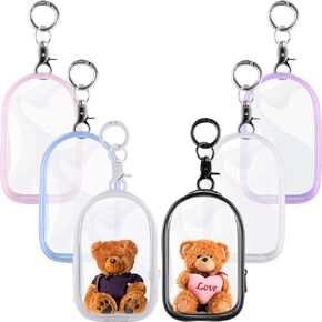 Harloon 6 Pcs Clear Figure Display Bag with Keychain Zipper Clear Display Case Blind Box Display Case Small Doll Storage Bag Hanging Blind Box Organizer for Figures Collectibles (Door Shape)