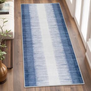 Lahome Modern Ombre Long Rug Runners for Hallways Non Slip 2.5x12, Washable Kitchen Runner Ultra-Thin Long Hallway Runner Rug 12 ft, Abstract Print Rug Runners for Stair (Brown, 2.5'x12')