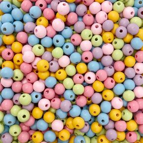 200 Christmas Mix Wood Beads Bulk 10mm x 9mm Round Wood Bead with 3mm Hole
