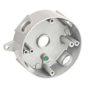 Sealproof 5 Hole 1/2-Inch Holes Weatherproof Round Electrical Outlet Box with 5 Outlet Holes, 1/2" Dia, UL Listed, White