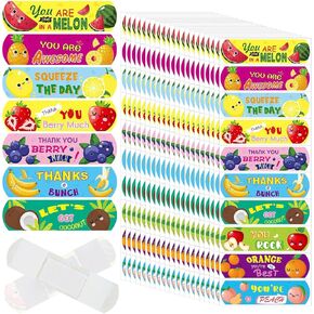 100Pcs Cartoon Bandages Flexible Adhesive Colorful Cute Bandages Waterproof Knuckle Fingertip Breathable Stickers Protection Care Cuts for Girls Boys Children Toddlers (Sea Animal)