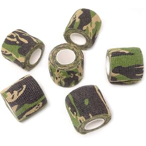 Honbay 6 Roll Self Adhesive Protective Camouflage Tape Wrap Stickers Bike Stretch Cohesive Bandage for Outdoor