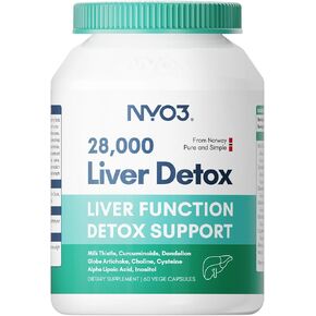 Milk Thistle Liver Detox Supplement 200mg with Dandelion Root & Artichoke Silymarin, 60 Capsules Liver Cleanse Liver Support Herbal Health Supplement, Antioxidant Support