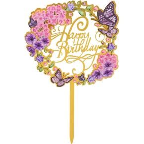 أعلى الكعكة، أفضل تزيين للكعك. كيكة الموضوع (حرف ذهبي HBD)