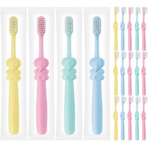 100 pcs Bulk Disposable Kid Toothbrushes Individually Wrapped, Toothbrushes Kids Toothbrush for Age 2+ Toddler Children Toothbrush Set Soft Bristles Boys Girls Toothbrush