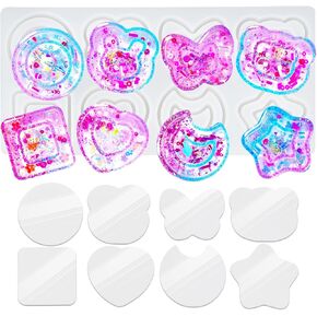 FUNSHOWCASE Animal Butt Resin Shaker Molds Set Keychain Charms Pendant Jewelry Making Supplies 25-Count, Silicone Trays, Seal Films, Key Chains