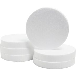 4 Inch 24-Pack Foam Circles for Crafts (1" Thick), Polystyrene Round Foam Disc for DIY Projects, Cakes and Decorations, Sculpture, Modeling, Arts and Crafts Supplies.(White)