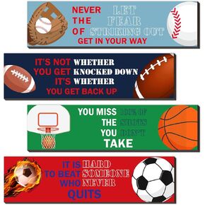 4 Pieces Space Decor Wooden Hanging Wall Plaques, Outer Space Theme Room Wall Art Decor, Boys Bedroom Decor Space Motivational Quote for Baby Kids Classroom Nursery