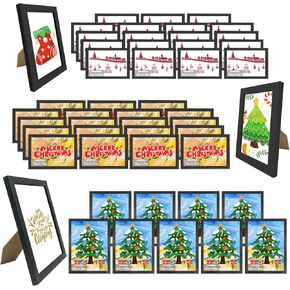 مجموعة من 50 إطار صورة مجمعة لديكور الحائط وإطارات الصور معرض إطار الحائط لعرض الحائط أو سطح الطاولة، مقاسات متعددة بما في ذلك 6x8، 5x7، 4x6، أسود in Kuwait