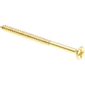Prime-Line 9034862 Wood Screw, Flat Head Phillips, #6 X 2 in, Solid Brass, Pack of 25