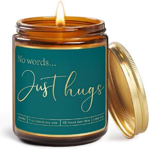 Sympathy Gifts for Loss of Loved One,No Words Just Hugs Sentiment Candle,Bereavement Gifts,Condolences Gift,Thinking of You,Get Well Soon,Cheer Up Comfort Condolence Candle