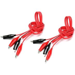 2 Groups 1M Alligator Clips Electrical, Insulated Test Leads for Precise Electrical Testing, Circuit Connection, Experiment - Durable and Multifunctional (Red & Black) line