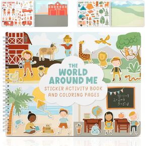 Fun Sticker Book For Kids 2-4 - Entertaining Activity Book With Cute Themes Keeps Toddlers Busy At Home Or While Traveling - Inspires Imagination and Boosts Fine Motor Skills During Quiet Time Age 4-8