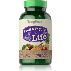 Piping Rock Fruits and Veggies Supplement | 250 Capsules | Superfood Fruit and Vegetables Vitamins | Vegetarian, Non-GMO, Gluten Free