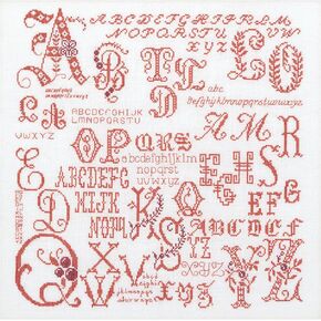Thea Gouverneur - Counted Cross Stitch Kit - Antique Character Sampler - Aida - 18 Count - for Adults - 2093A