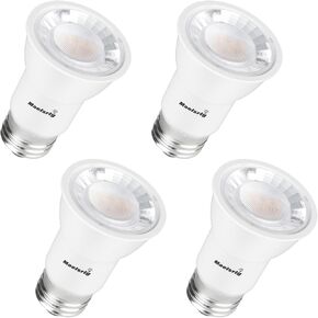 PAR16 LED Long Neck Recessed Spotlight Bulb, 6W(60W-75W Equivalent) Dimmable, 600 Lumens, 40° Beam Angle, Track Light Bulbs Daylight 5000K, E26 Medium Base, Pack of 4