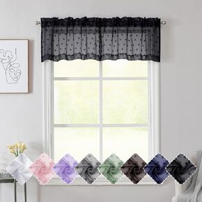 Simplebrand Polka Sheer White Curtains 84 Inches Long 2 Panels for Living Room Bedroom, Cute Dots Jacquard White Sheer Curtains, Airy & Lightweight Elegant Window Treatments Sheer, 40" Wx84 L Inch