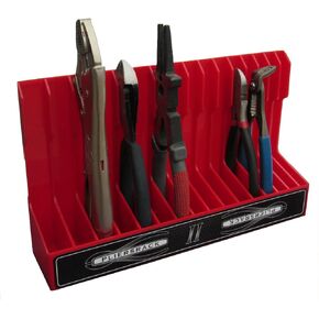 PLR16 Blue PliersRack for your Peg Board and Toolbox Drawer. Plier storage for Regular & smaller pliers. Keeps spring loaded pliers closed in your toolbox. Has a special tilt feature.