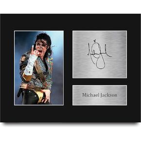 HWC Trading USL Framed Michael Jackson Gifts Printed Signed Autograph Picture for Music Memorabilia Fans - US Letter Size